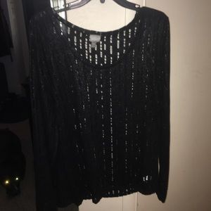 Dressy black top with sparkle accents